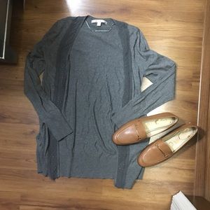 Grey Mid-length Sweater with Beaded Detailing